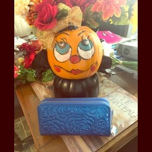 Wallet, iridescent blue leather NWOT